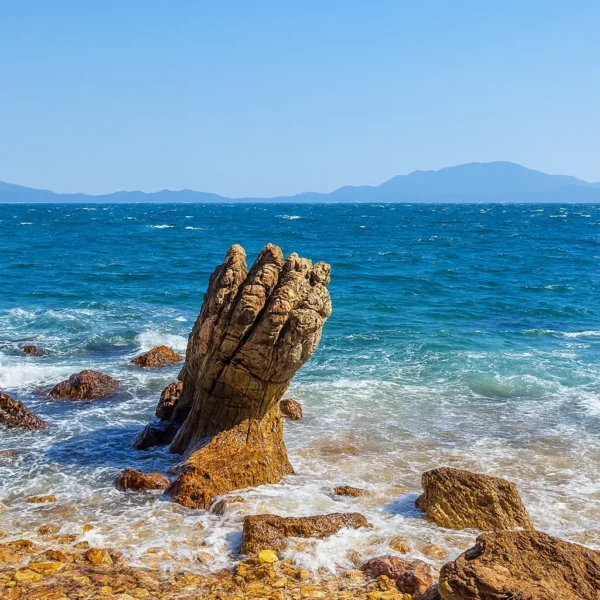 鬼手岩船景及清澈海水